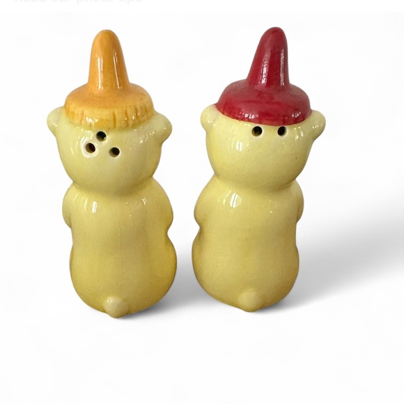 Vintage Honey Bear Yellow and Red Salt and Pepper Shakers - Picture 2 of 5